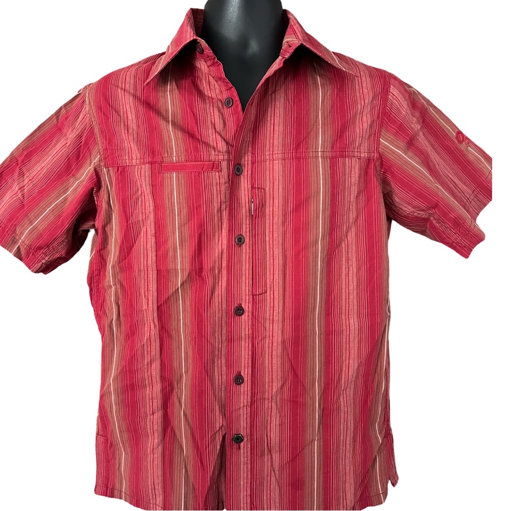 Mountain Hardwear Burnt Red Short Sleeve Button Down Shirt